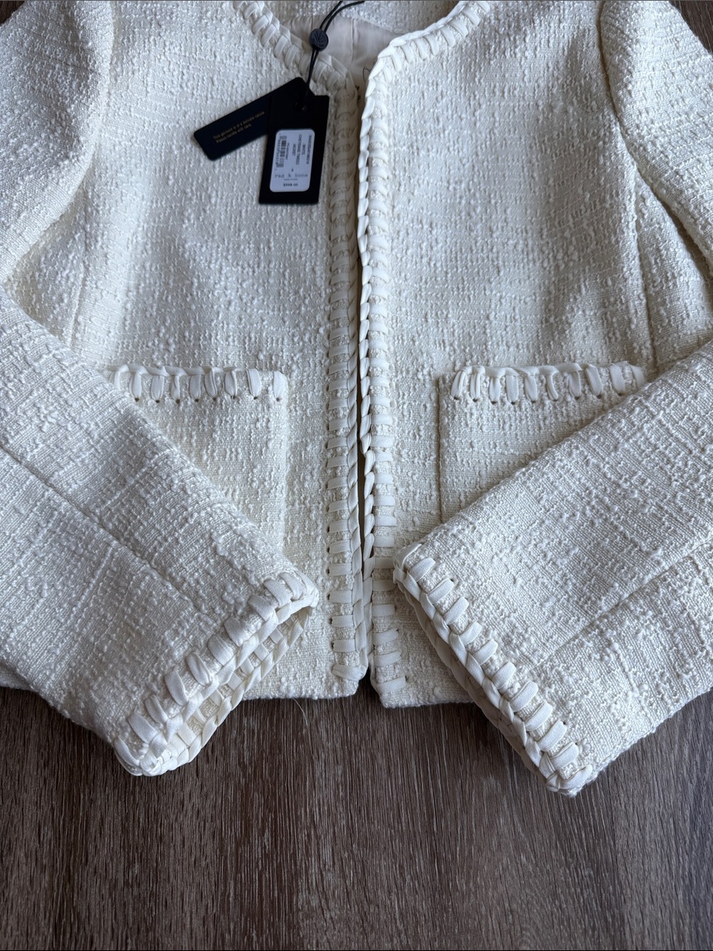 NWT Rag & Bone White Cheyenne Tweed Jacket - Picture 4 of 11
